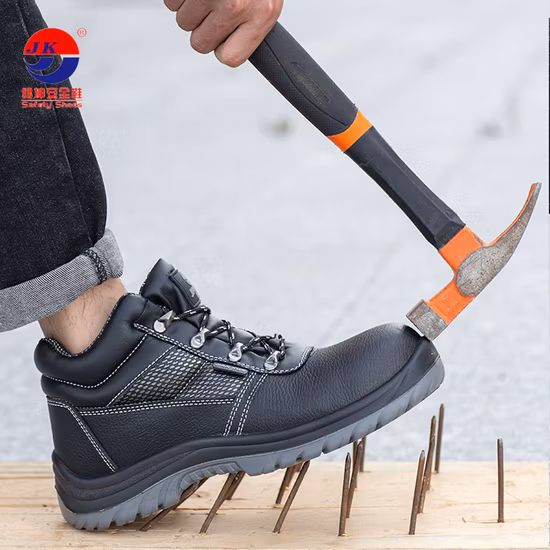 Botas industriales protectoras de cuero genuino TPU con punta de acero Zapatos deportivos de protección para hombres para caminar